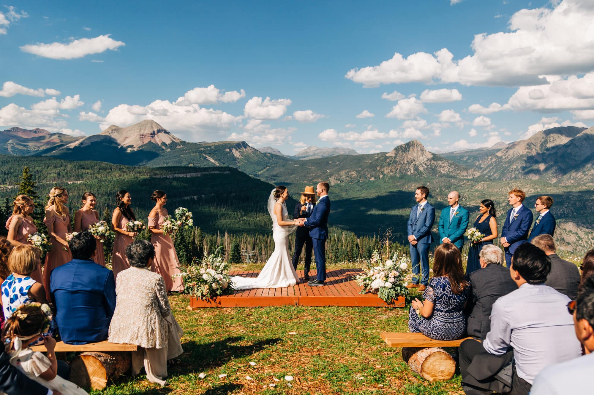 A wedding with alpine views