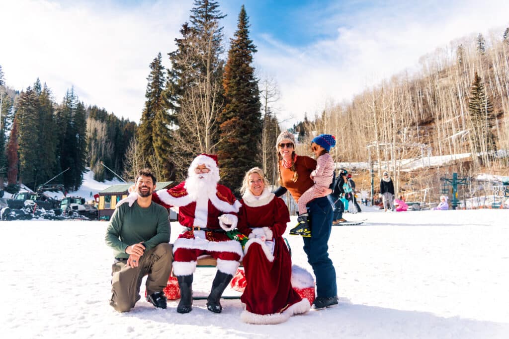 Santa and Mrs. Claus with family